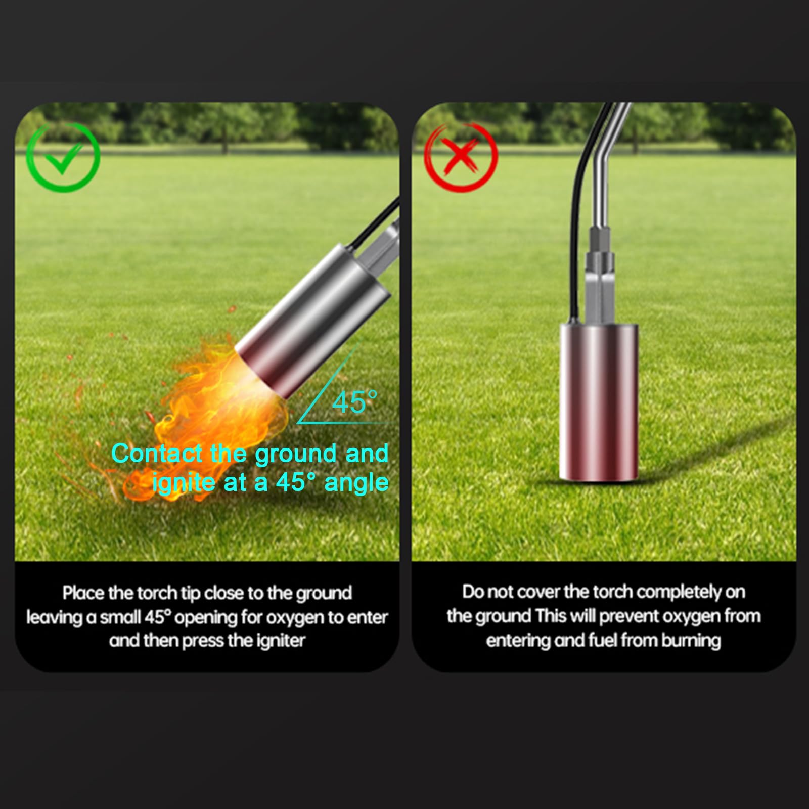 Portable Propane Torch Weed Burner Kit - 1,800,000 BTU High Output Garden Torch with 11.5FT Hose for Weed Control, Roof Asphalt Melting, Ice & Snow Removal, Road Marking & BBQ - Perfect for Gardening, Construction & Outdoor Maintenance