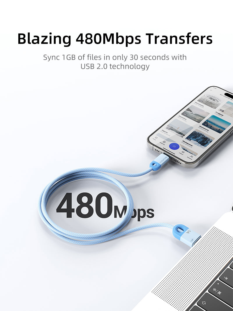 6A Fast Charging USB A to USB C Cable - Compatible with Huawei Mate 60, Honor Phones - High Speed Charging & Data Sync for Smartphones, Tablets, Power Banks