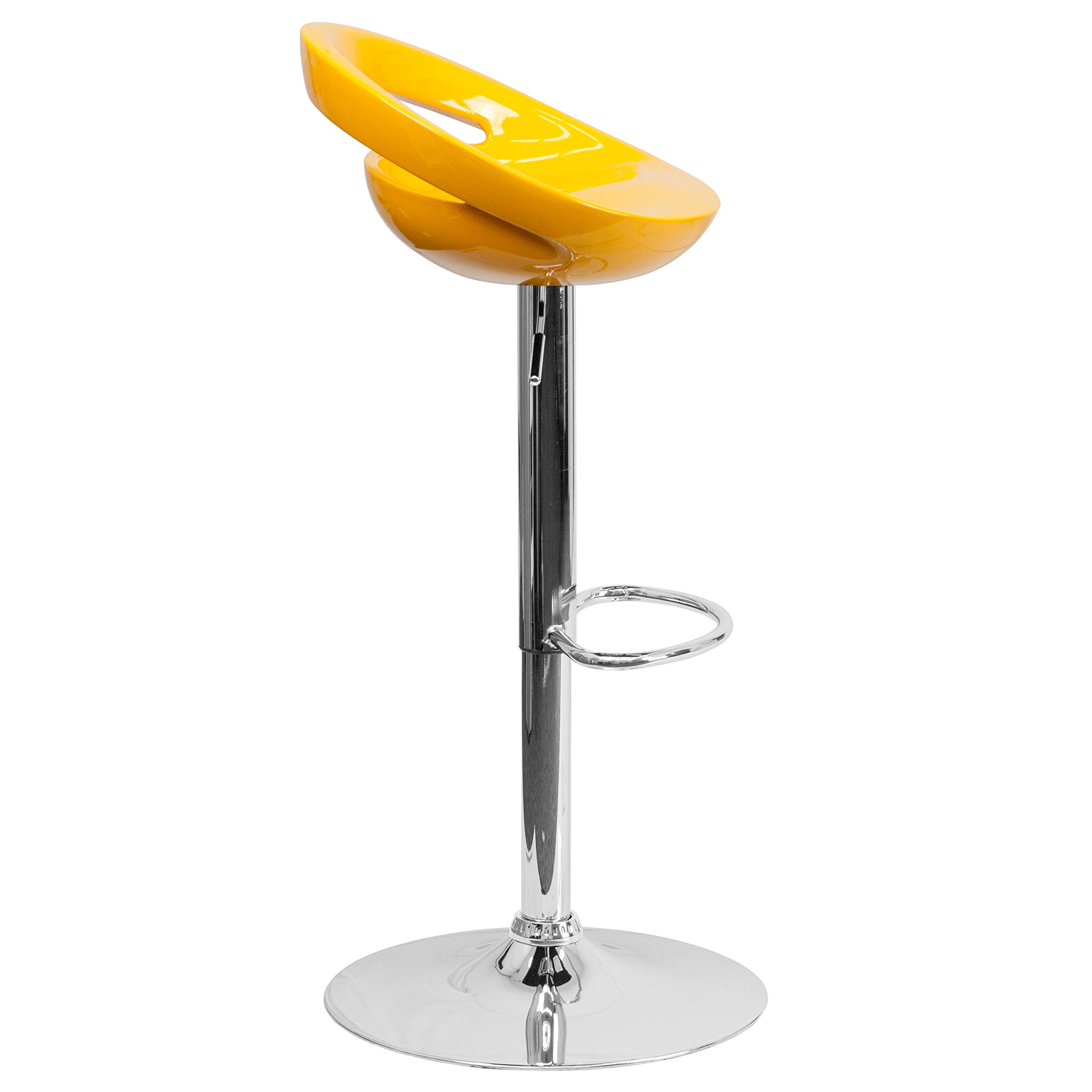 Flash Furniture Adjustable Height Bar Stool - 1-Piece Set, Yellow - Perfect for Kitchen Islands, Bars & Countertops
