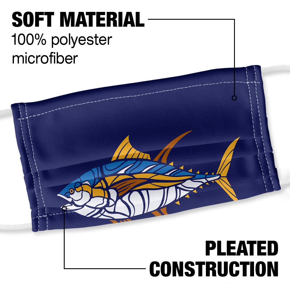 Popfunk Tuna Fish Design Reusable Face Mask - 1-Ply Breathable Unisex Face Cover for Daily Use, Outdoor Activities & Travel Protection