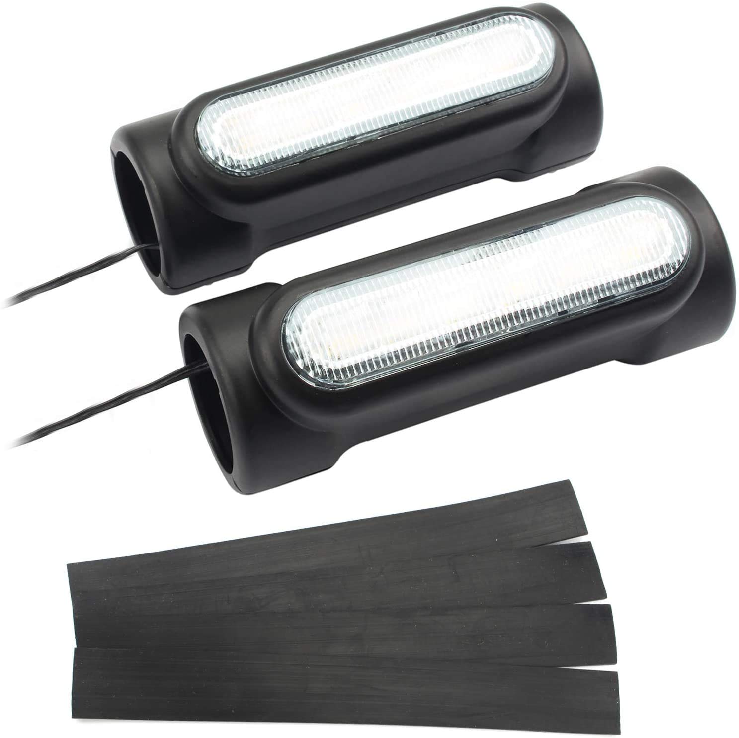 Eagle Lights Black Motorcycle Highway Bar Light Switchback Driving Lights DRL Turn Signal - White Amber LED for Harley Davidson Touring Bikes Crash Bars | Perfect for Night Riding & Enhanced Safety on Highways