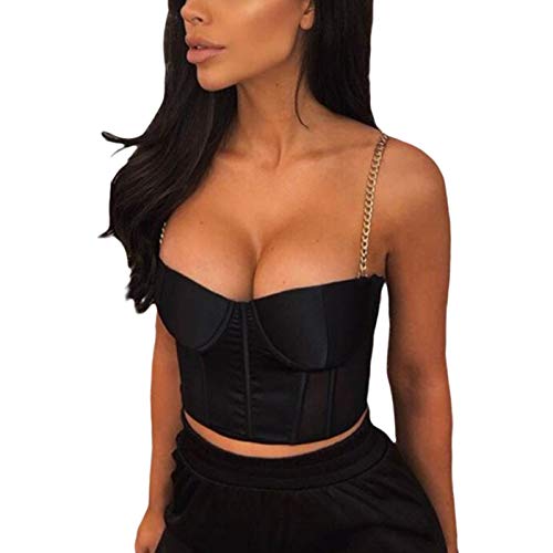 Satin Black Crop Top