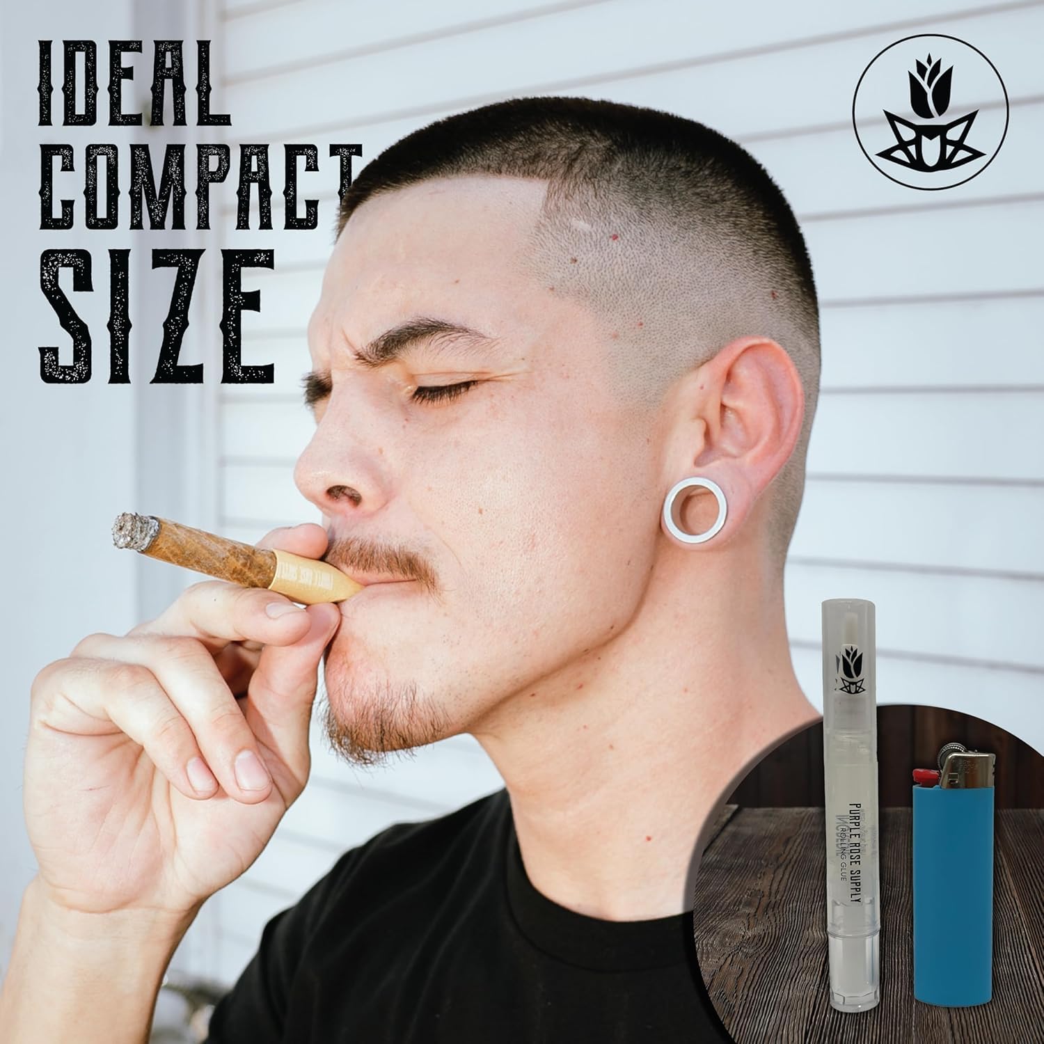 Purple Rose Supply Cigar Repair Glue & Crack Sealer - Natural Plant Cellulose Adhesive Pen with Brush - Fix Damaged Cigar Wrappers Easily - 4ml Glue Stick - Perfect for Cigar Lovers & Humidor Maintenance