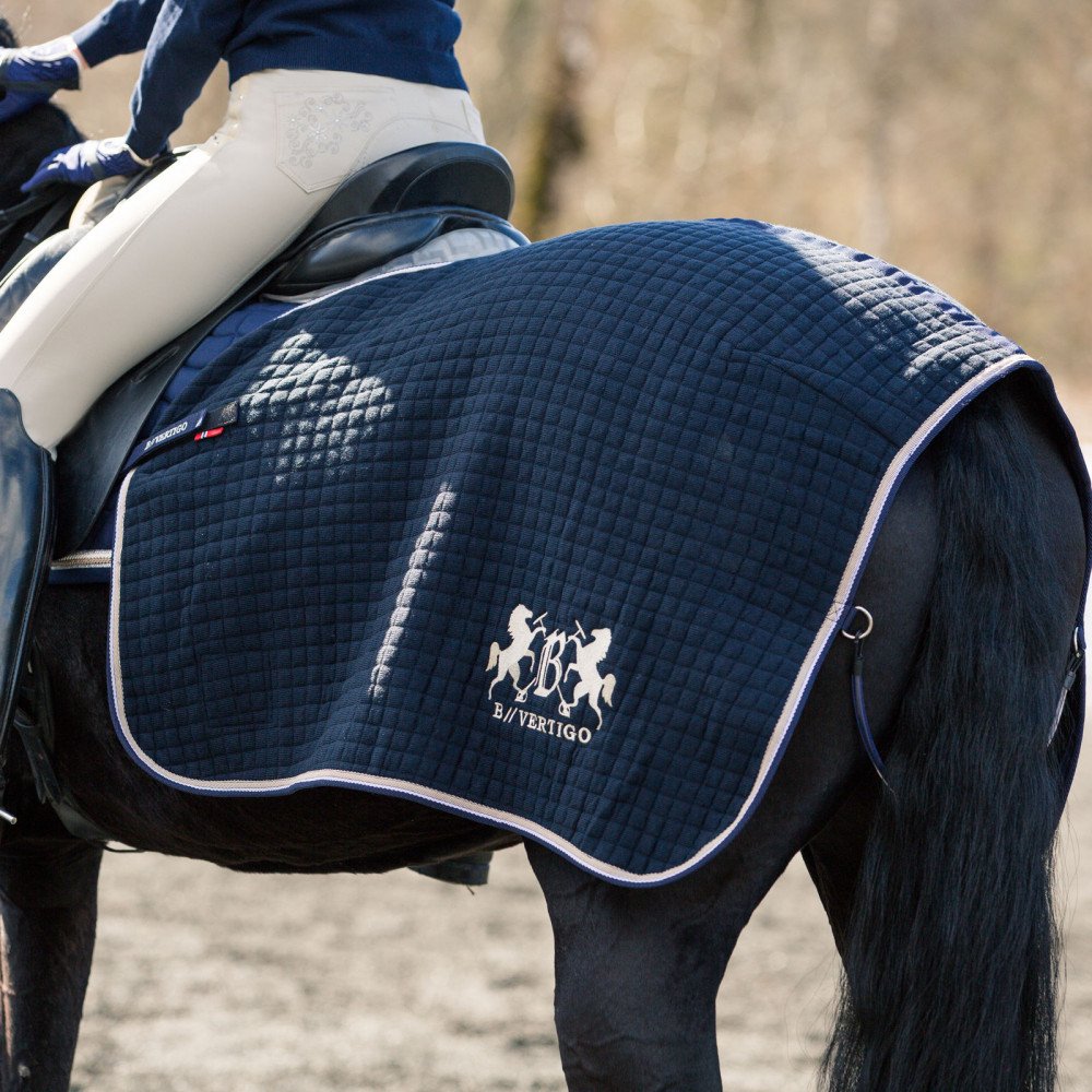 Kensington Thermo Tex Exercise Blanket - Dark Navy, Medium 78/80 - Cozy & Warm Horse Riding Blanket for Winter Training & Stable Use