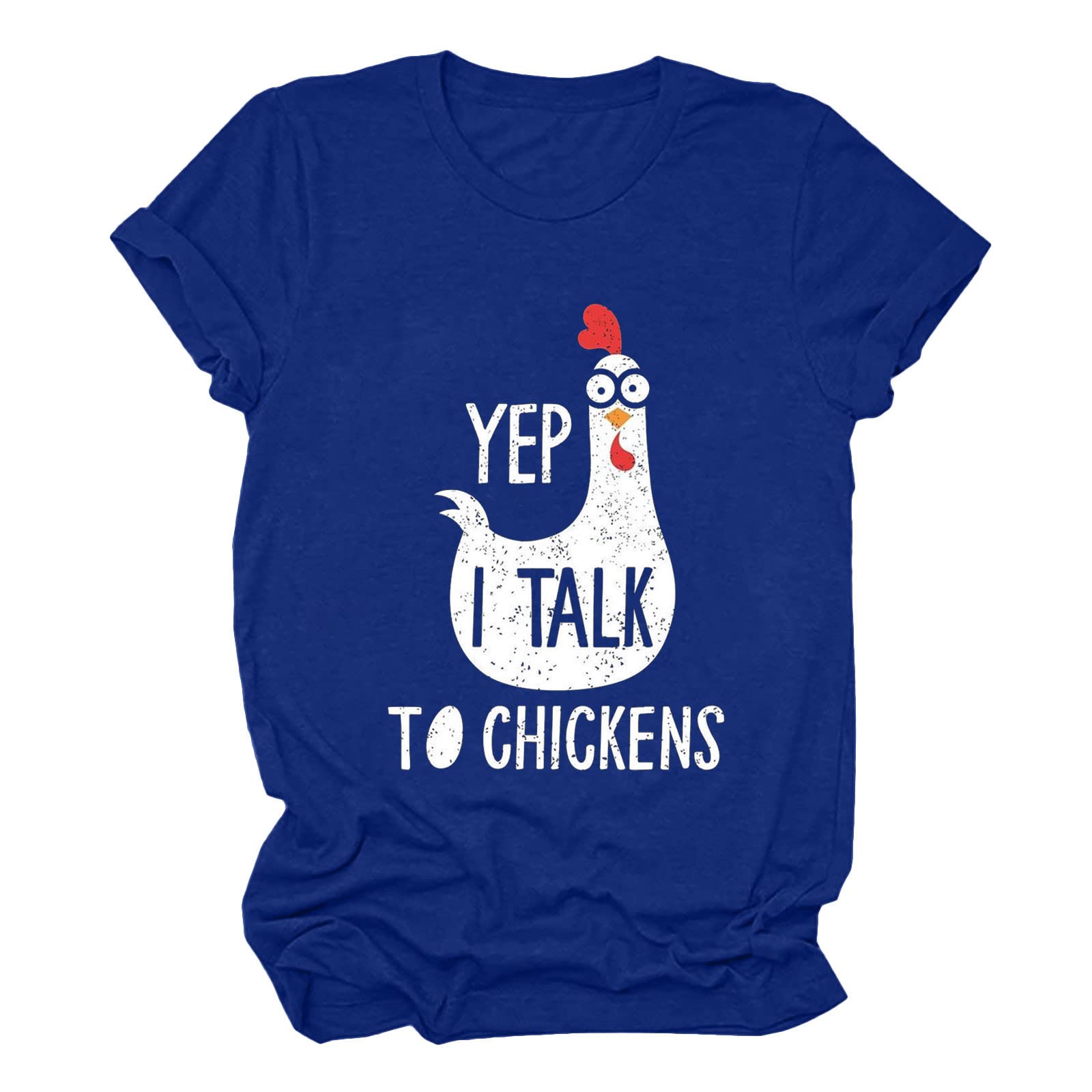 Funny Graphic T-Shirts for Women - Short Sleeve Crew Neck Workout Top with Letter Print - Casual & Work Wear - Perfect for Gym, Office & Everyday Outfits (Blue)