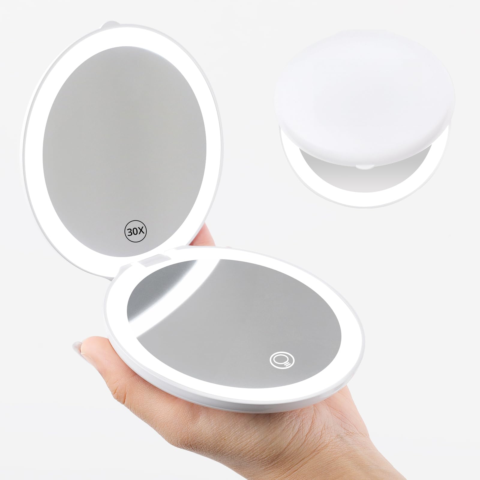 **Fabuday 1x/30x LED Lighted Travel Makeup Mirror - 4.8