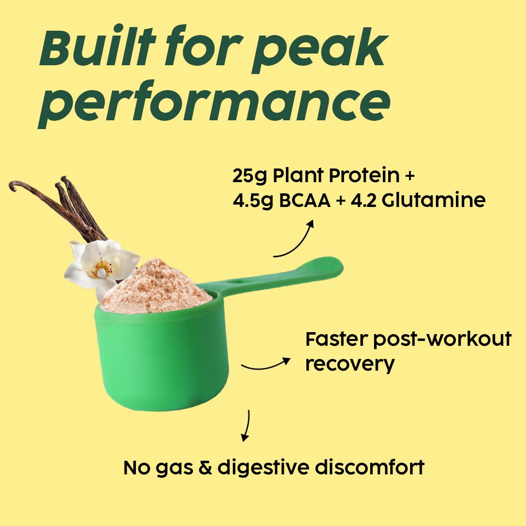 PLIX THE PLANT FIX Strength Vegan Plant Protein Powder - 550g Vanilla | Pea Protein Isolate & Brown Rice Blend | 25g Plant Protein | No Added Sugar | Gluten Free | Post-Workout Recovery & Meal Replacement