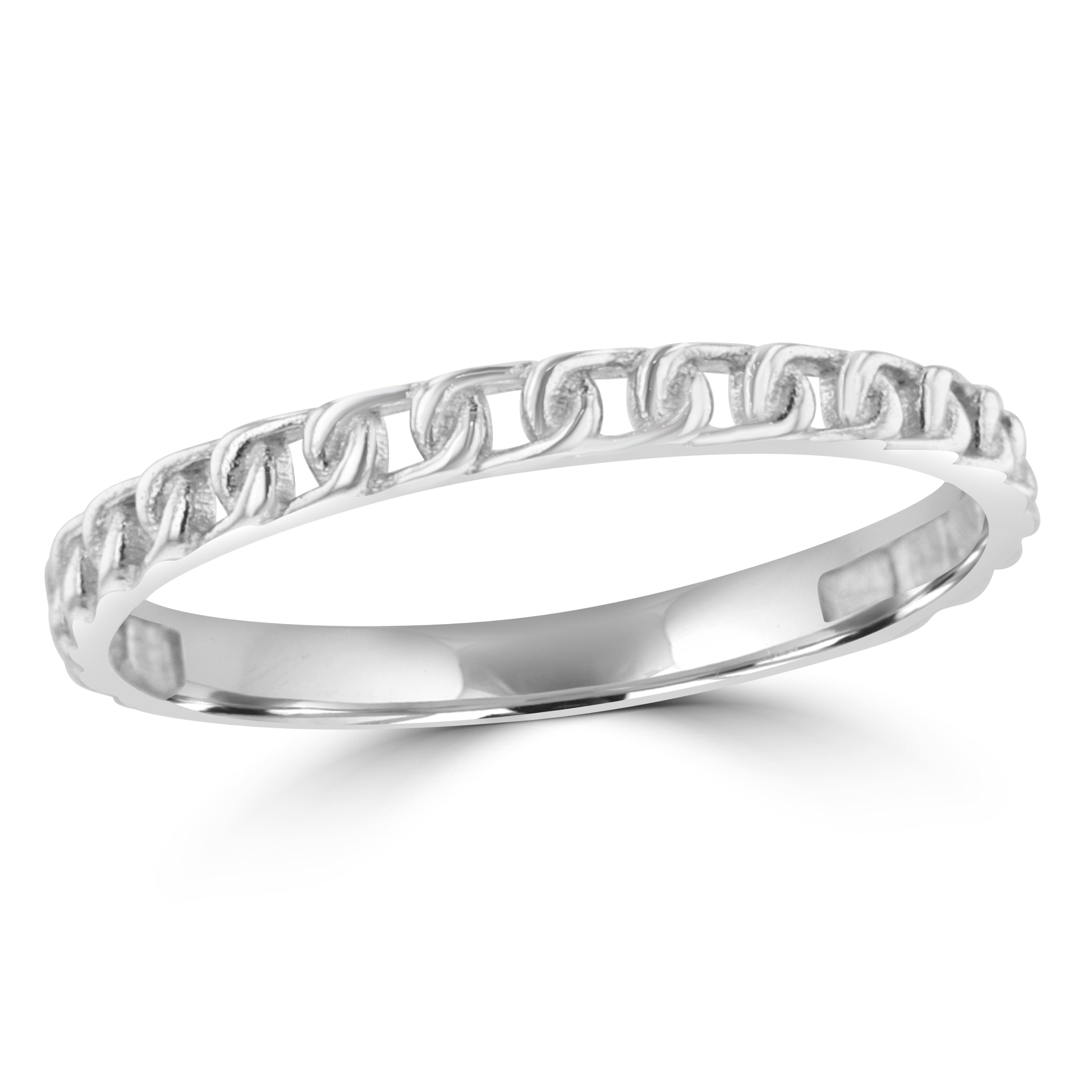 14K Gold Mini Curb Chain Link Stackable Ring for Women - Dainty Layering Rings for Everyday Wear, Gift Giving & Special Occasions