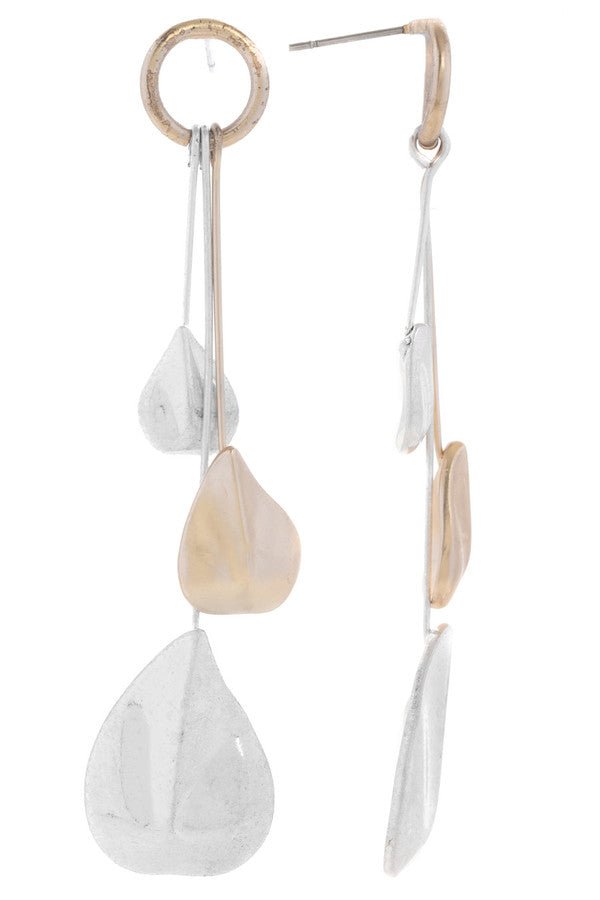 Stylish Triple Leaf Dangle Earrings for Women - Trendy Gold Leaf Drop Earrings for Party, Wedding & Everyday Wear
