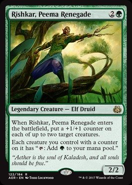 Magic The Gathering - Rishkar, Peema Renegade (122/184) - Aether Revolt MTG Card | Rare Planeswalker for Commander & Standard Decks | Collectible Trading Card Game Accessory for Strategy Gamers