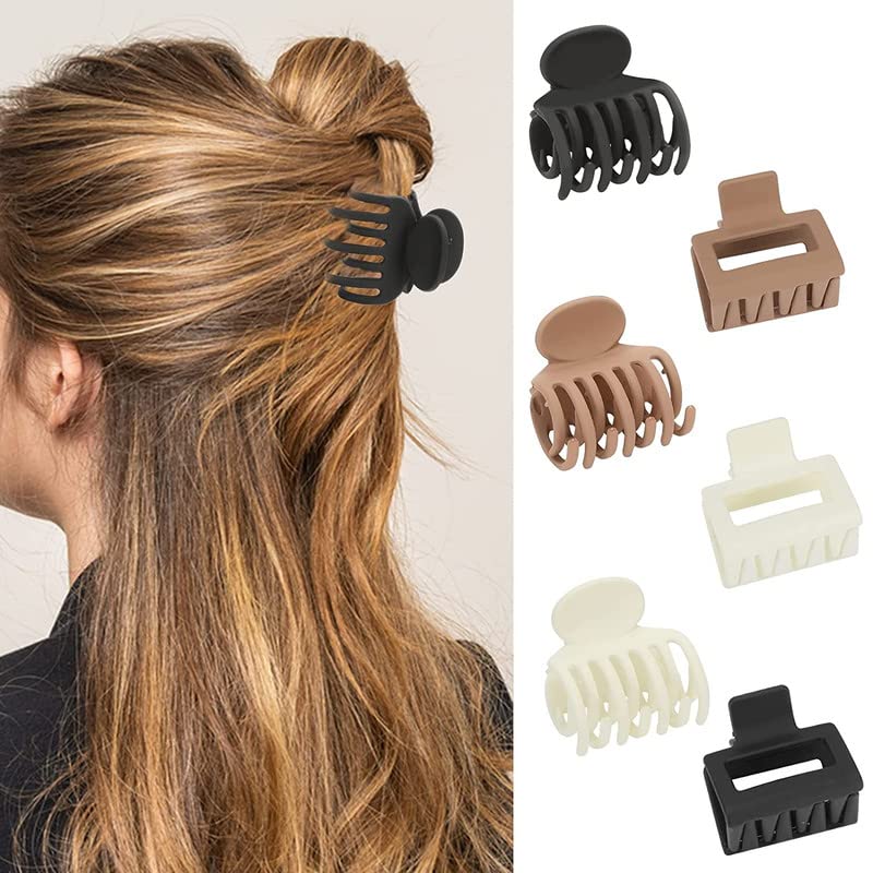 Trendy 6PCS Medium Claw Hair Clips for Women & Girls - Non-Slip Strong Hold Hair Accessories for All Hair Types & Ages - Perfect for School, Work, Parties & Everyday Styling