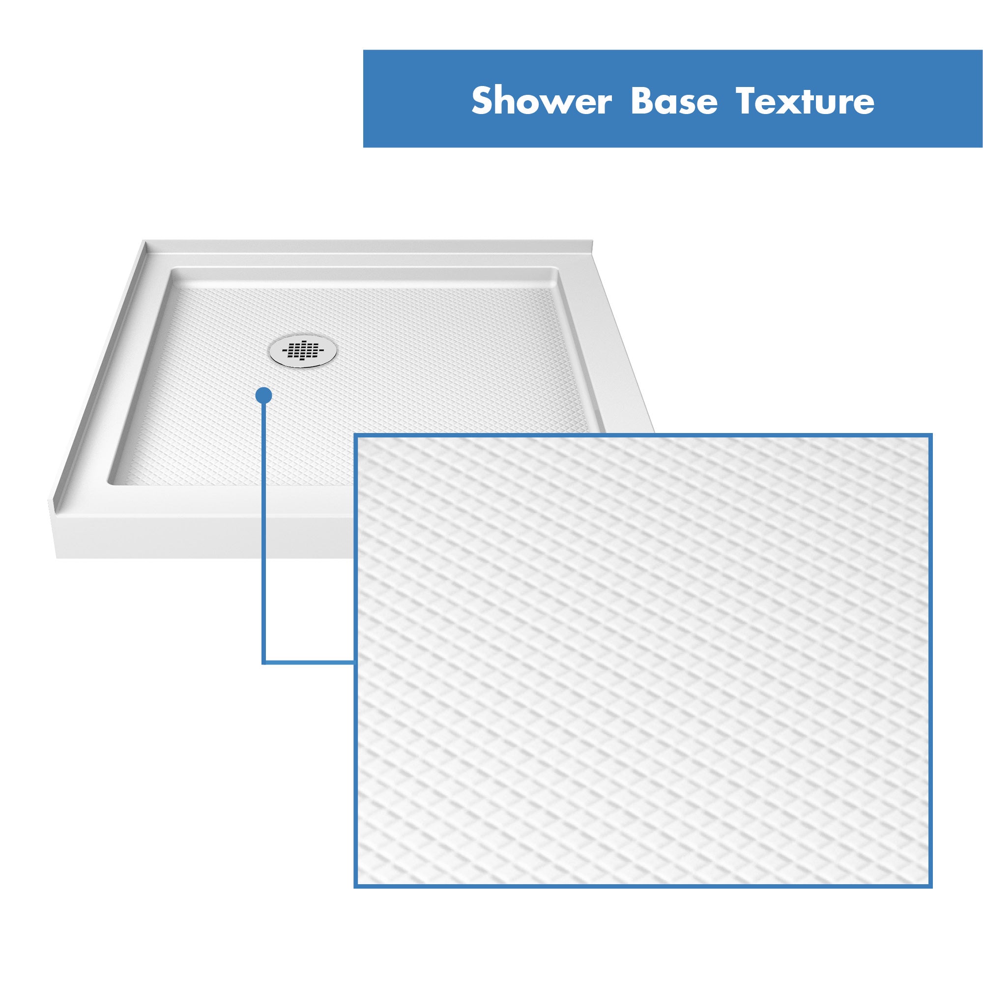 DreamLine 36x36x76.75 Inch SlimLine Double Threshold Shower Base with QWALL 4 Acrylic Backwall Kit - Easy Installation Bathroom Remodel for Small Spaces, Modern Home Upgrade