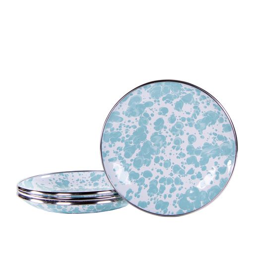 Elegant Sea Glass Swirl Appetizer Plates Set of 4 - Perfect for Entertaining, Dinner Parties & Gift Giving
