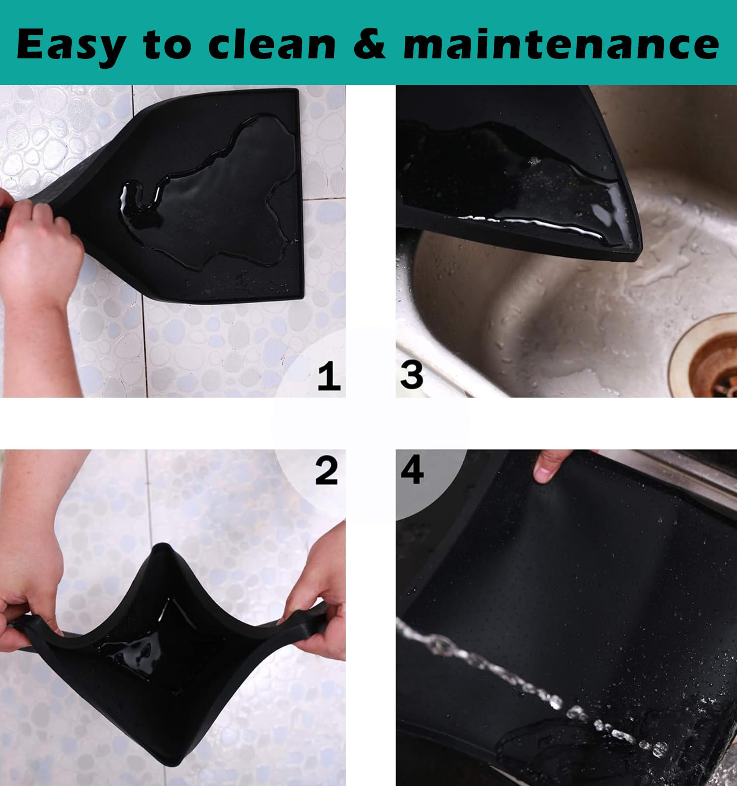 Waterproof Silicone Trash Can Mat with Raised Edge - 11.8