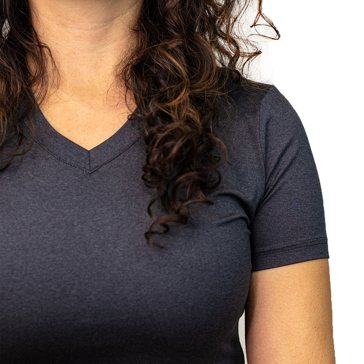 Cool Down V-Neck Women's T-Shirt - Soft & Breathable Dark Gray Heather - Perfect for Yoga, Running & Casual Wear