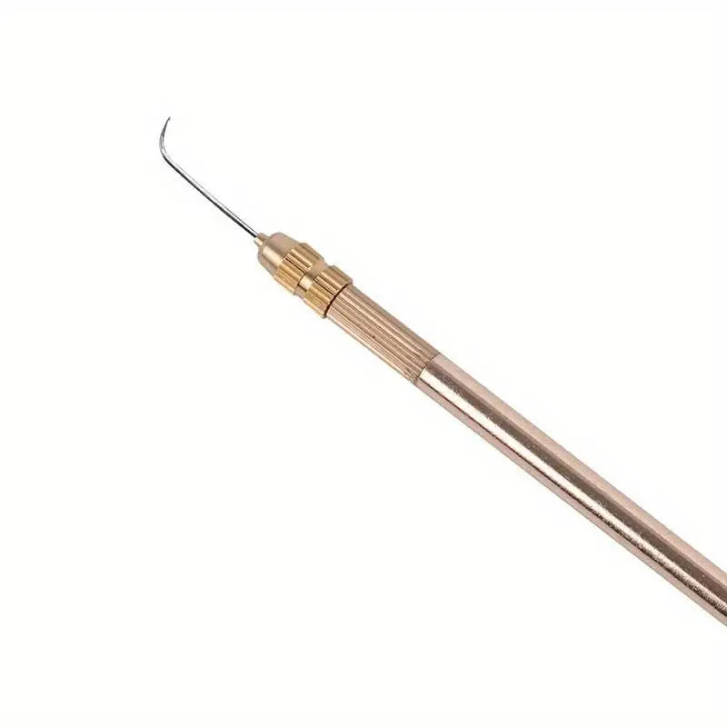 Professional Wig Making Needle Kit with Brass Handle & 4 Hooks - Perfect for Hair Extensions, Weaving, and Styling at Home or Salon