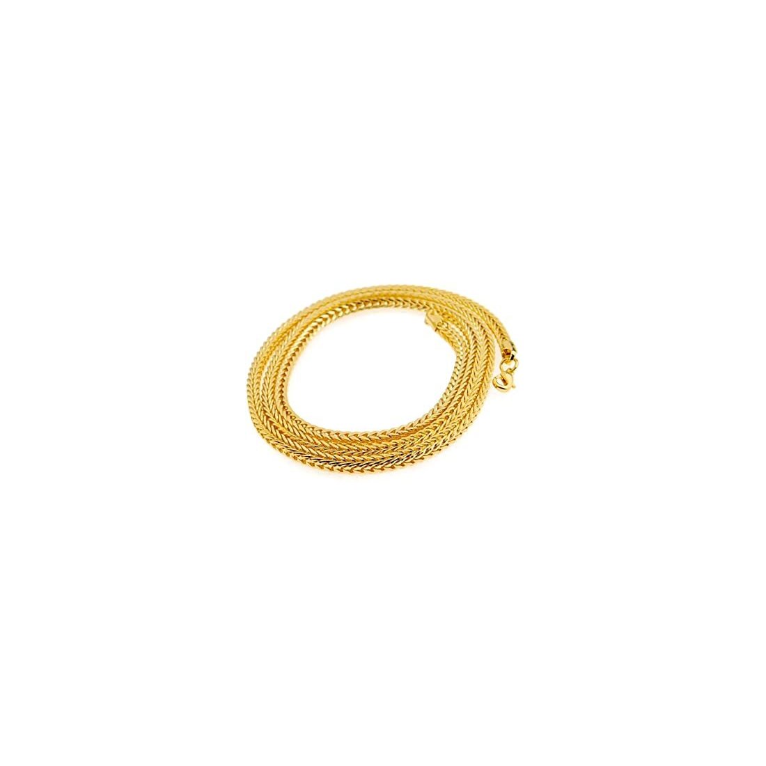 4MM 120 Franco Chain Necklace - .925 Sterling Silver Yellow Gold Plated - 8 to 28 Inches Adjustable Length - Perfect for Layering, Gift Giving & Everyday Wear