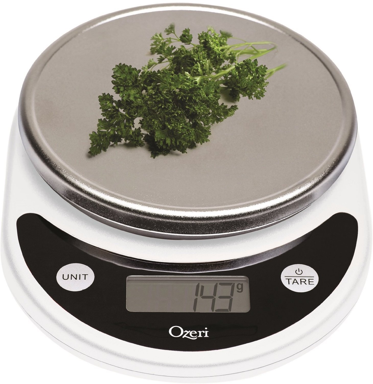 Ozeri Pronto Digital Kitchen Scale - Multifunction Food Scale with Precision Weighing, Black & White Design - Perfect for Baking, Cooking, and Portion Control