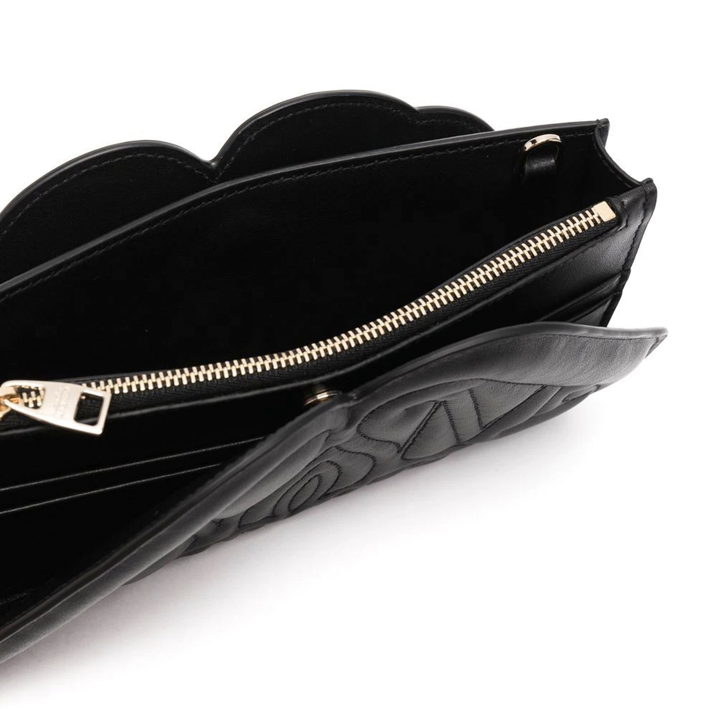 Premium Padded Seal Flap Wallet WOC for Women - Genuine Leather RFID Blocking Clutch Purse with Card Slots - Perfect for Travel, Shopping & Evening Events (Black)