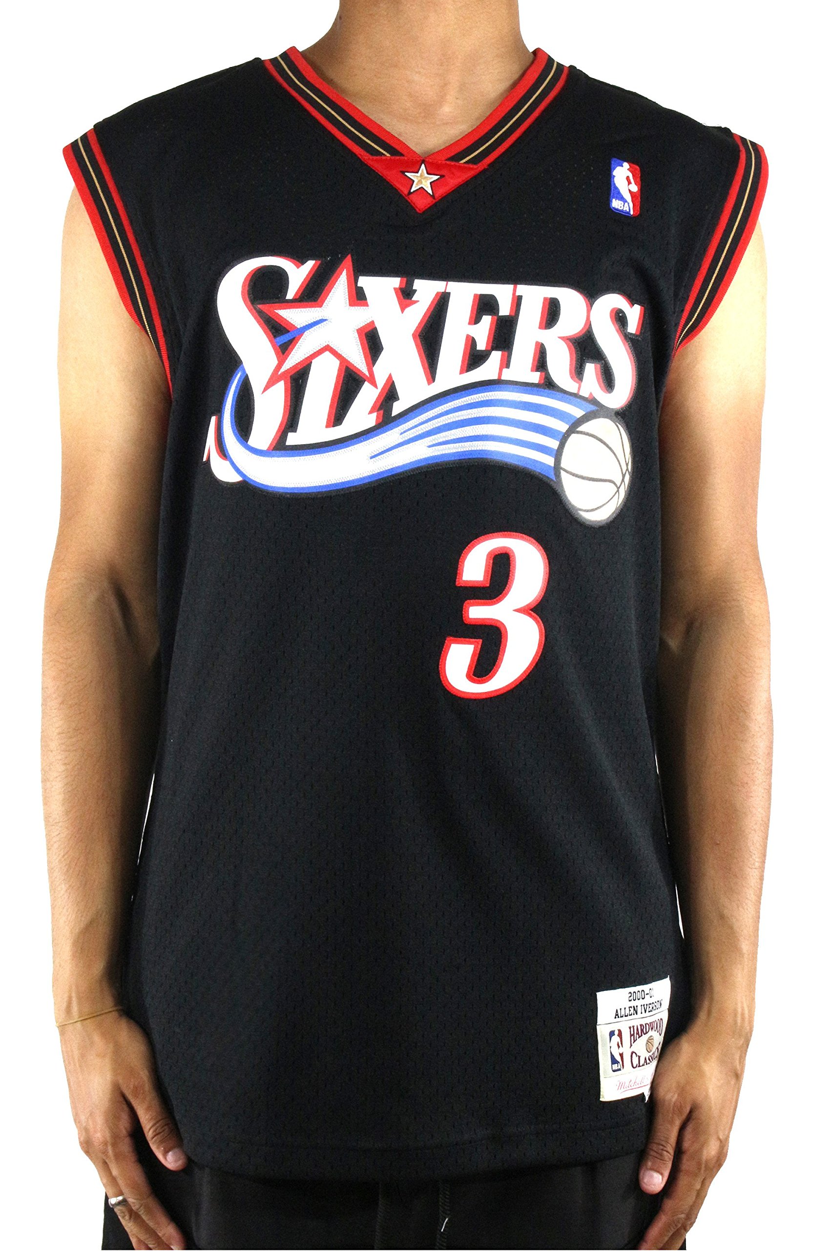 Mitchell & Ness Allen Iverson Philadelphia 76ers #3 Black Swingman NBA Jersey - Perfect for Basketball Games, Fan Events & Retro Sports Fashion