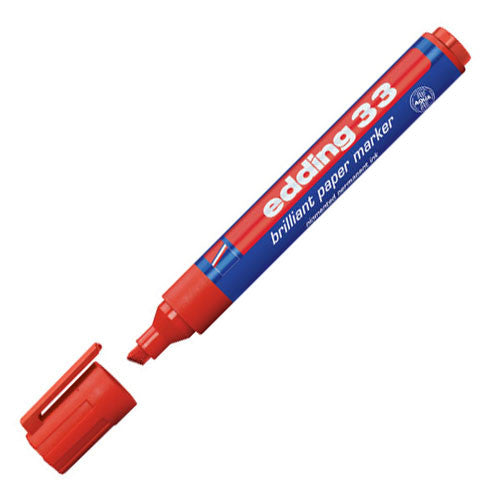 edding 33 Brilliant Chisel Tip Paper Marker Pen - Vibrant Colors for Office, School & Creative Projects