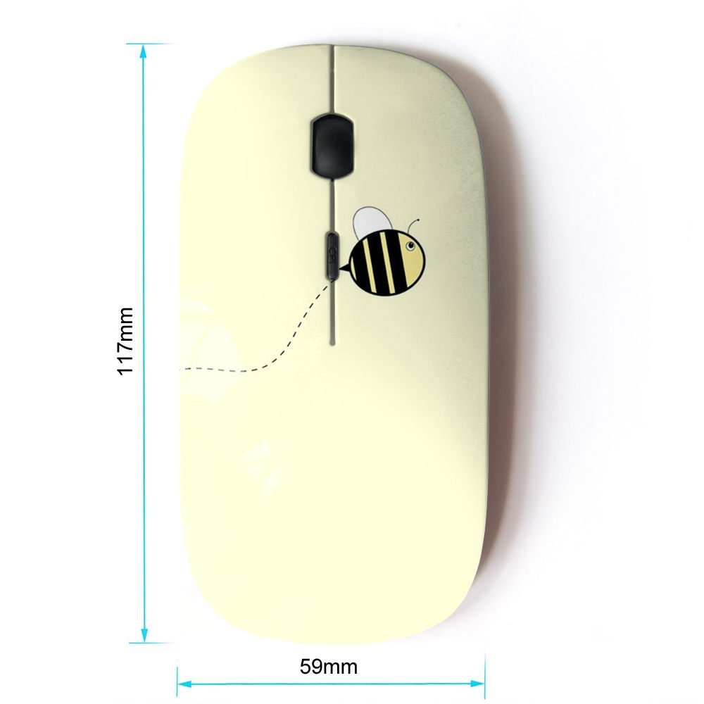 2.4G Wireless Optical Mouse - Cute Yellow Bumblebee Design for Summer | Perfect for Office, Home & Travel Use