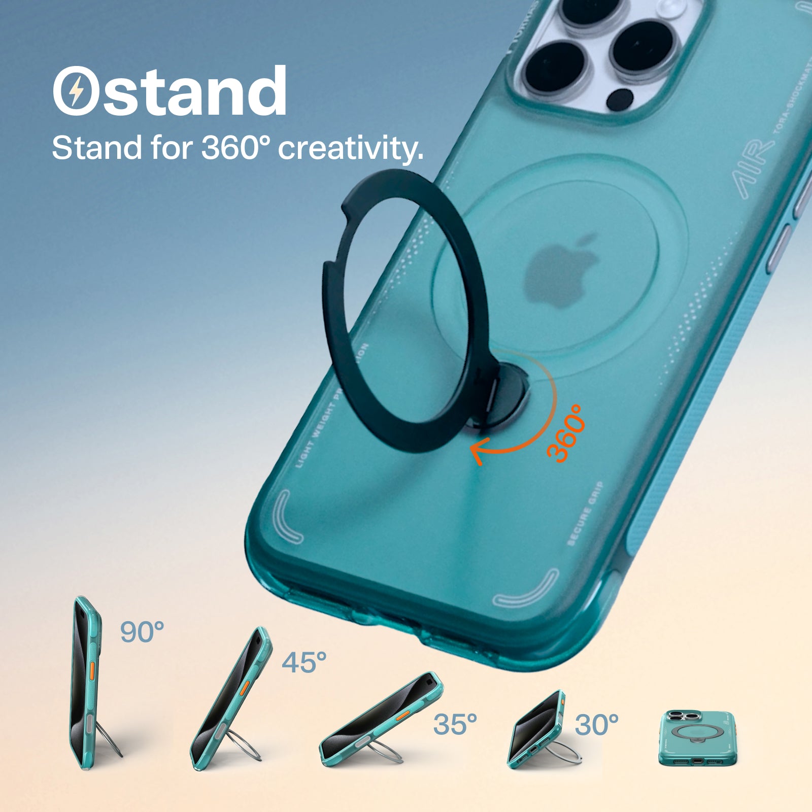 Ostand Q3 Air Magnetic Phone Stand for iPhone 16 Pro - Portable Foldable Hands-Free Holder for Desk, Car, Bed & Travel Use