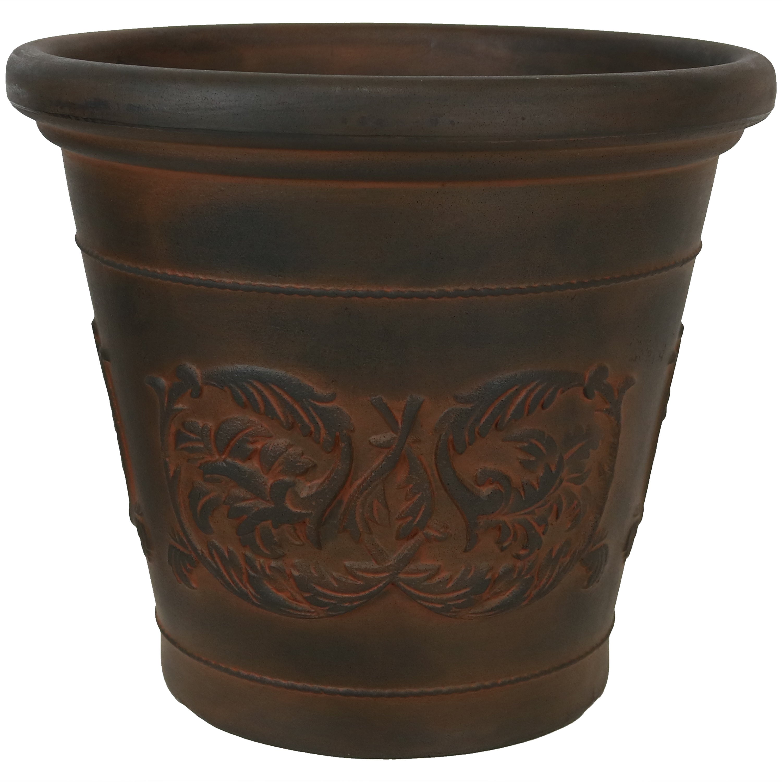 Sunnydaze Arabella Polyresin Outdoor Flower Pot Planter - Durable Garden Decor for Patio, Lawn & Backyard - Perfect for Plants, Herbs & Succulents