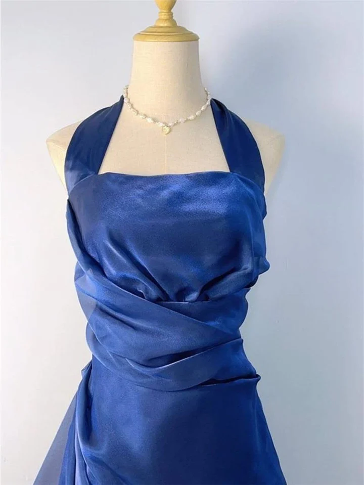Elegant Blue Short Halter Homecoming Dress for Prom, Party & Special Occasions - Style J4412 | Perfect for Dances, Graduation & Evening Events