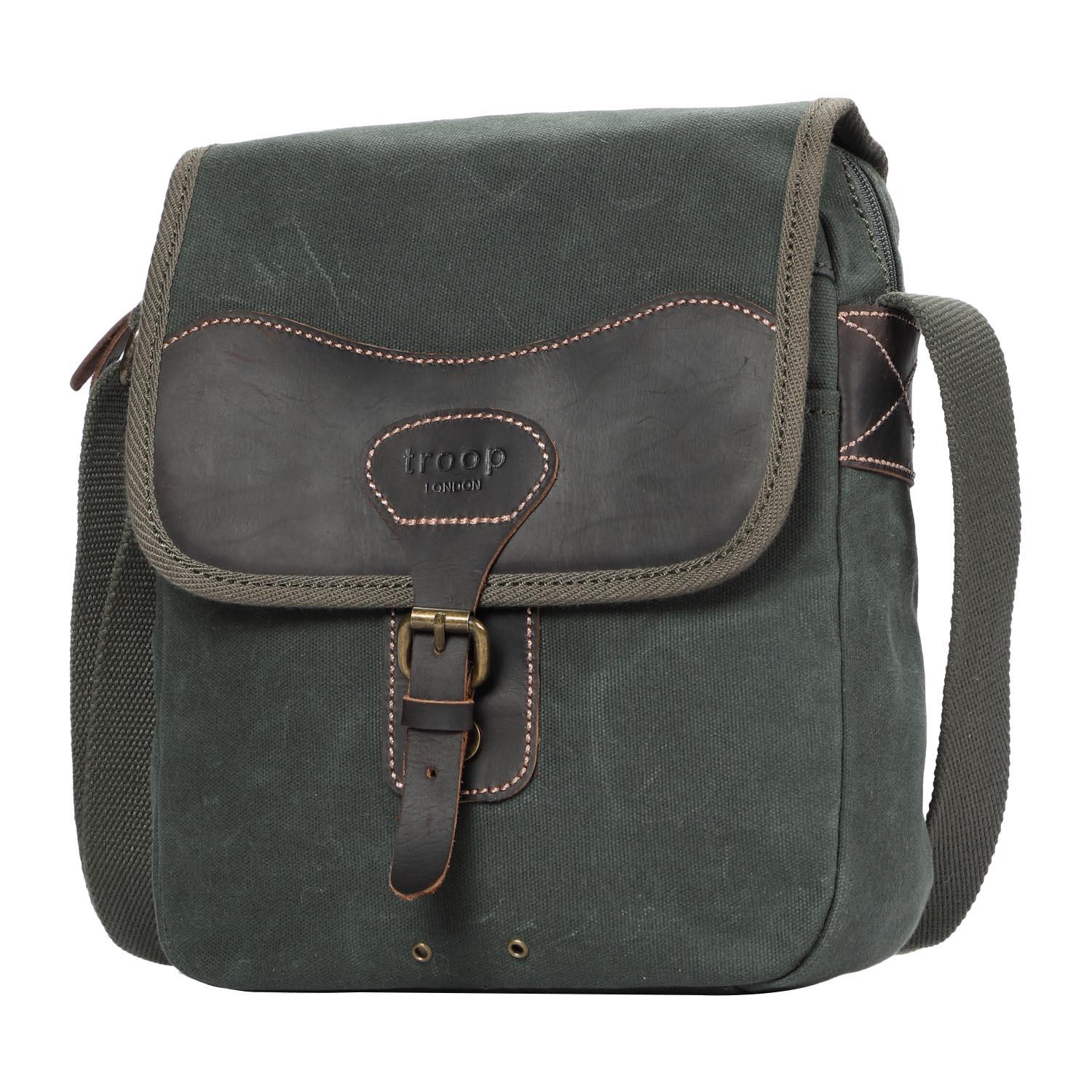TRP0543 Troop London Heritage Canvas Crossbody Bag & Shoulder Bag - Stylish & Durable for Travel, Work & Everyday Use