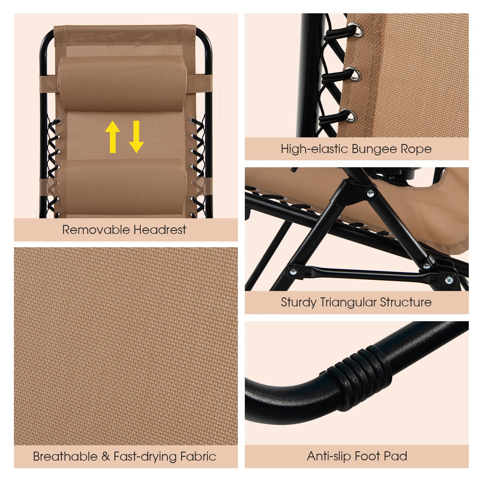 Folding Zero Gravity Reclining Lounge Chairs with Textilene Fabric - Adjustable Outdoor Patio Chairs with Pillows & Cup Holders for Backyard, Beach, Poolside Relaxation | Perfect for Sunbathing, Lounging and Outdoor Leisure
