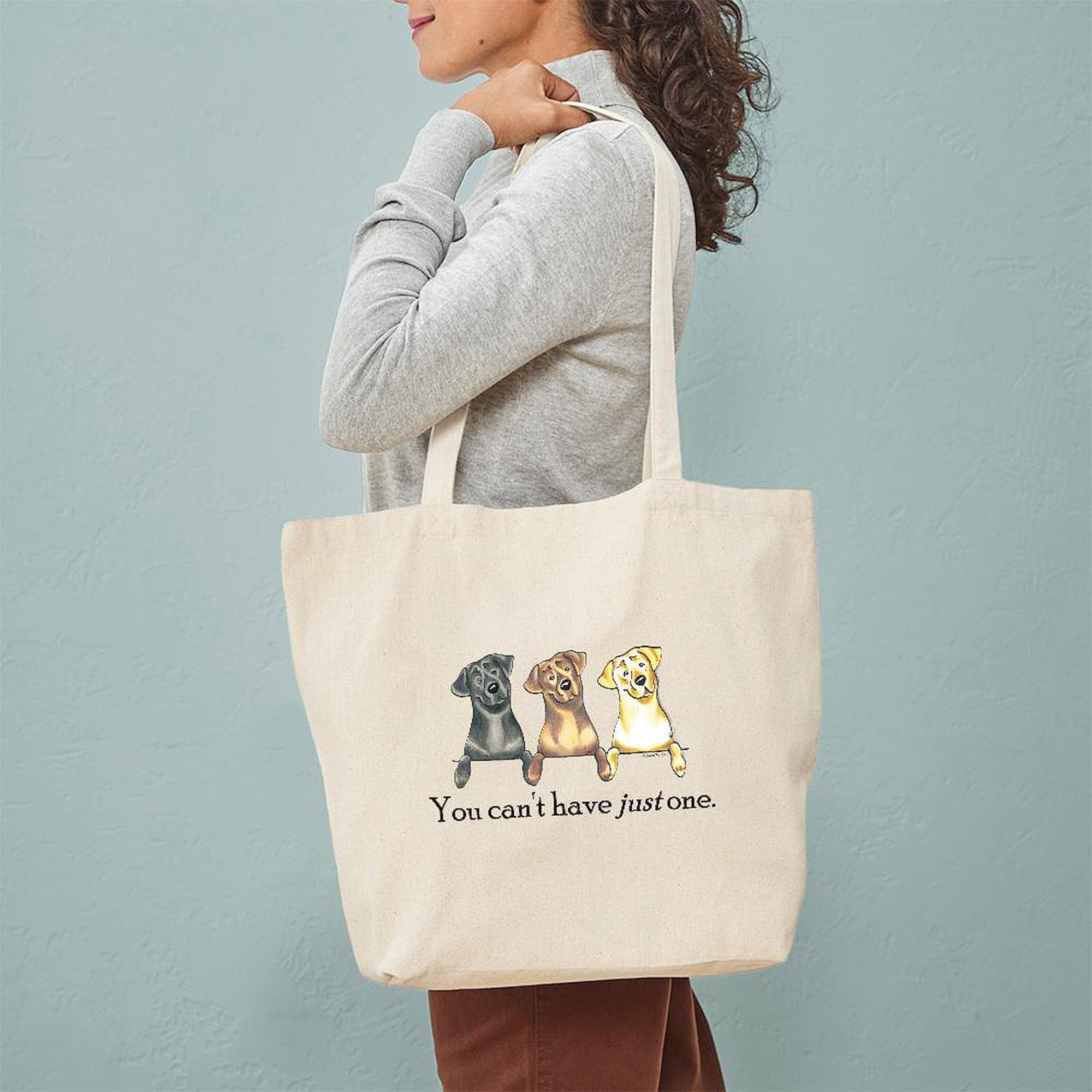 Just One Lab Tote Bag - Natural Canvas Reusable Shopping Bag for Groceries, Beach & Everyday Use | Eco-Friendly Cotton Tote by CafePress