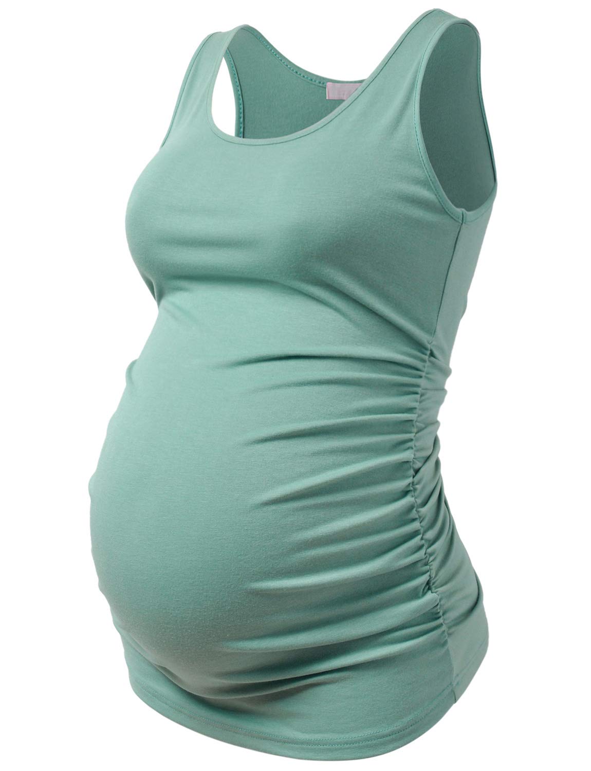 Maternity Tank Tops for Women - Ruched Sleeveless Pregnancy Shirts, Nursing Tops & Maternity Tees for Comfortable Daily Wear, Workout & Breastfeeding