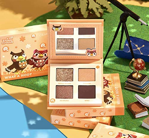 Colourpop Animal Crossing 'What a Hoot!' Eyeshadow Palette - 4 Full-Size Pigmented Shades | Perfect for Everyday Wear & Themed Makeup Looks