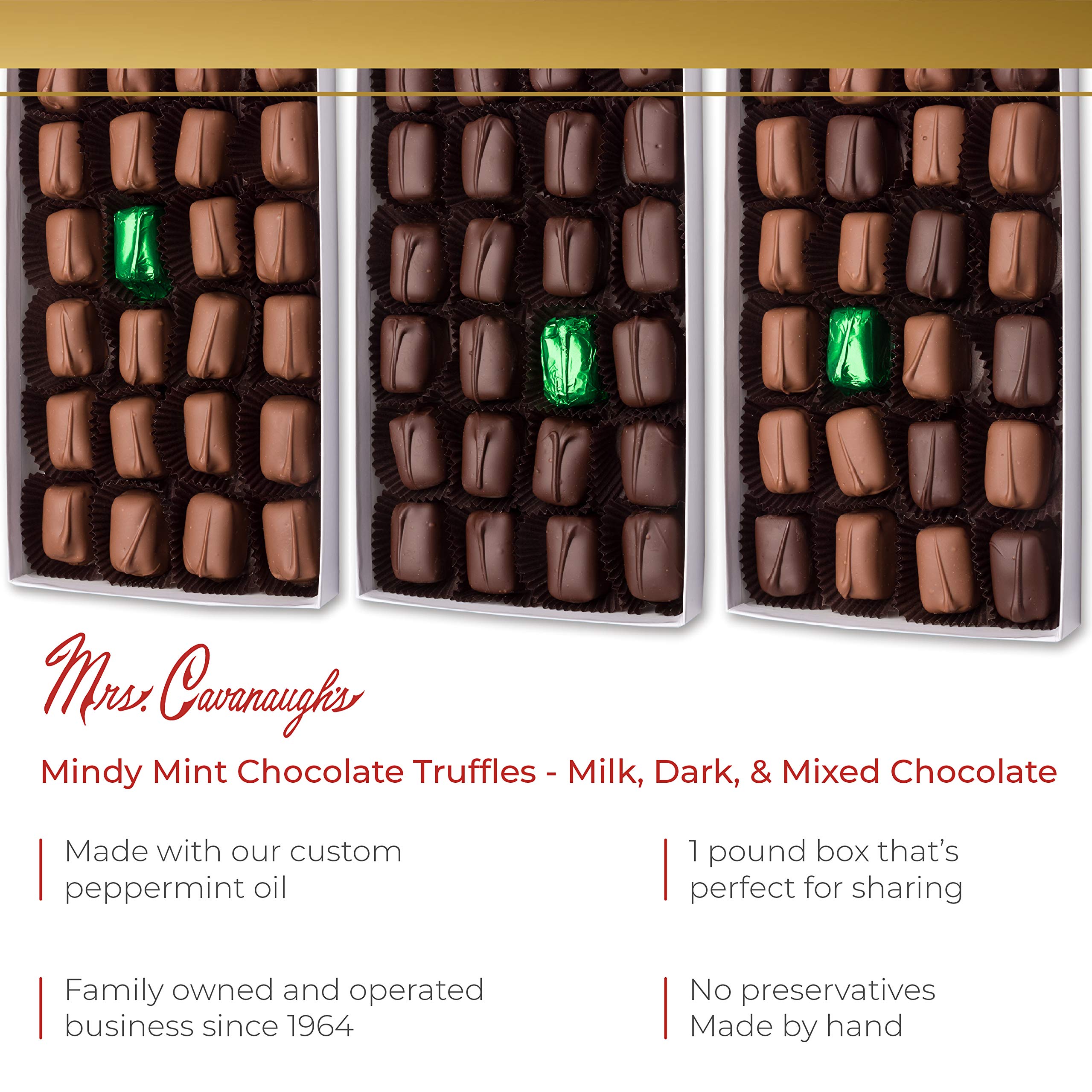Mrs. Cavanaugh's 5lb Mindy Mint Truffle Chocolate Mix (65% Milk, 35% Dark) - Perfect for Gifts & Parties