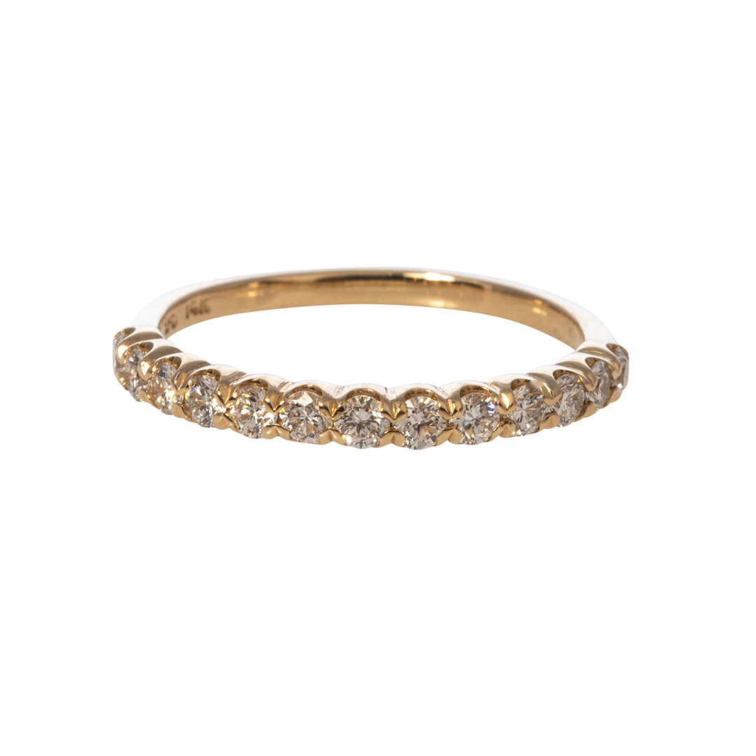 0.46ctw Diamond Half Eternity Band Ring in 14K Yellow Gold - Perfect for Anniversary, Wedding, and Engagement Gifts
