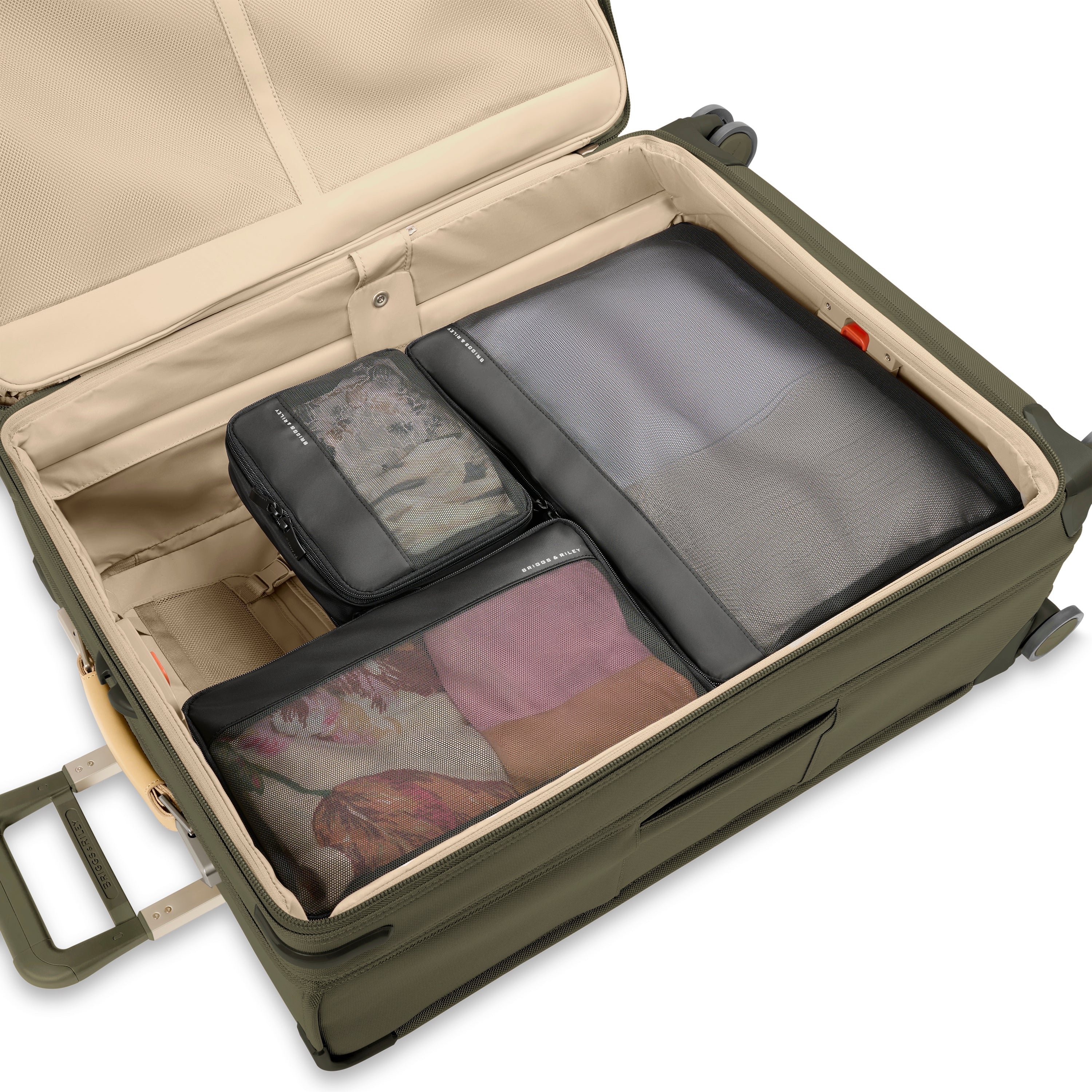 Briggs & Riley Travel Essentials Check In Packing Cube Set - 3-Piece Luggage Organizers for Suitcases | Perfect for Business Trips, Vacations & Weekend Getaways