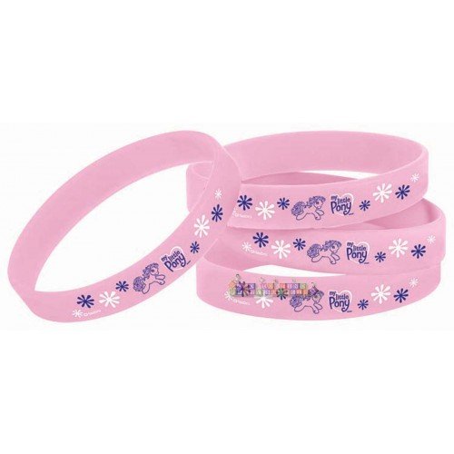 My Little Pony Rubber Friendship Bracelets Set of 4 - Cute Cartoon Character Wristbands for Kids Birthday Party Favors, School Rewards & Playtime Accessories
