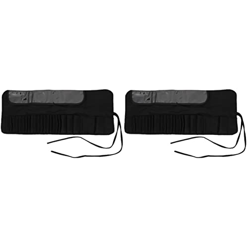 FRCOLOR 2-Piece Waterproof Nylon Travel Toiletry & Makeup Bag Set with Brush Pouch - Portable Cosmetic Organizer for Brushes, Makeup Essentials | Perfect for Vacation, Business Trips & Daily Use