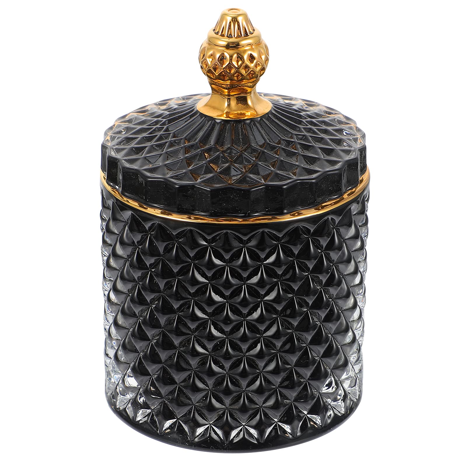 Homoyoyo Glass Apothecary Jars - Diamond Faceted Crystal Candy Jar with Lid, Relief Color Glass Storage Container for Wedding Decor, Home Kitchen, Spice & Seasoning Organization | Perfect for Party Favors, Bathroom Essentials, and Craft Supply Storage