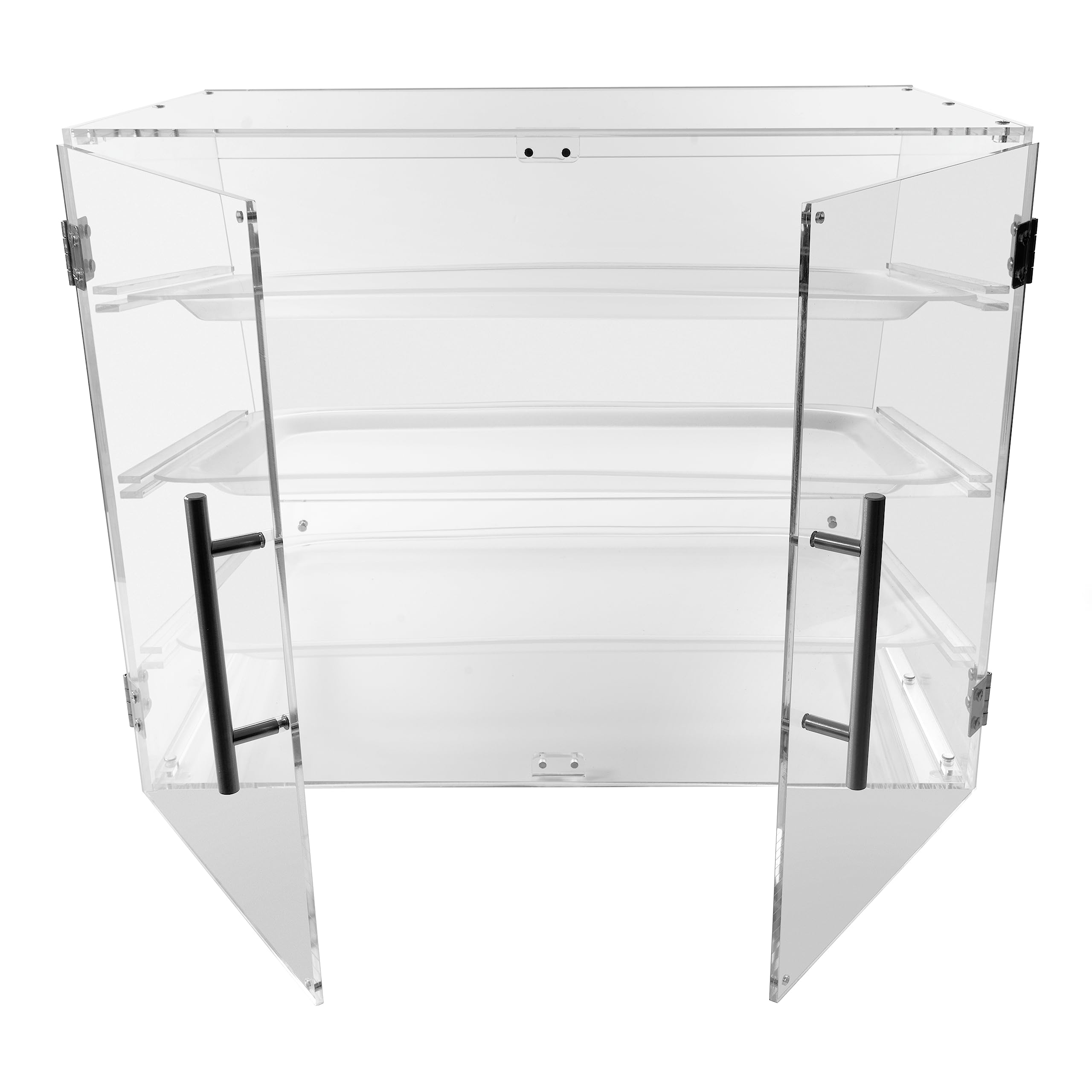 3-Tier Commercial Bakery Display Case with Rear Door - Countertop Pastry Showcase for Cookies, Cakes & Baked Goods - Includes Serving Tongs & Dough Scraper - Perfect for Bakeries, Cafés & Dessert Shops