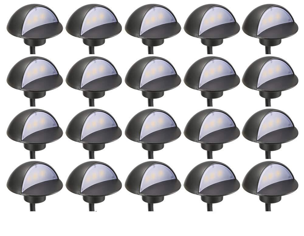 FVTLED 20-Pack Low Voltage LED Deck Lights, Warm White Φ1.97