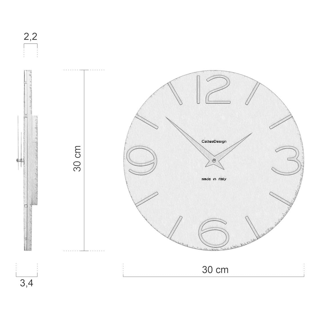 CalleaDesign 11.8 Inch Modern Wall Clock with Smile Face - Pink Decorative Clock for Living Room, Bedroom, Office & Kitchen Decor