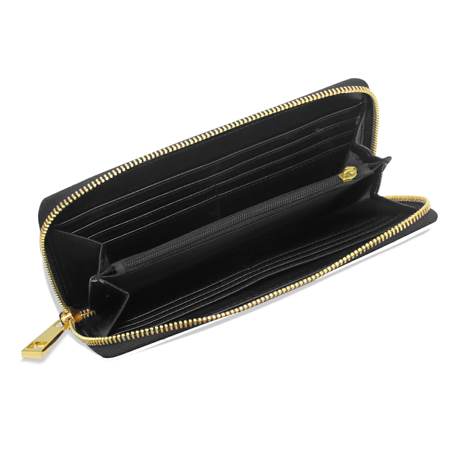 Golden Geometric Marble Pattern Leather Wallet Organizer - Grey & White Zippered Clutch Purse for Women & Men | Holds Cards, Coins, Passport & Checkbook | Perfect for Travel, Work & Everyday Use