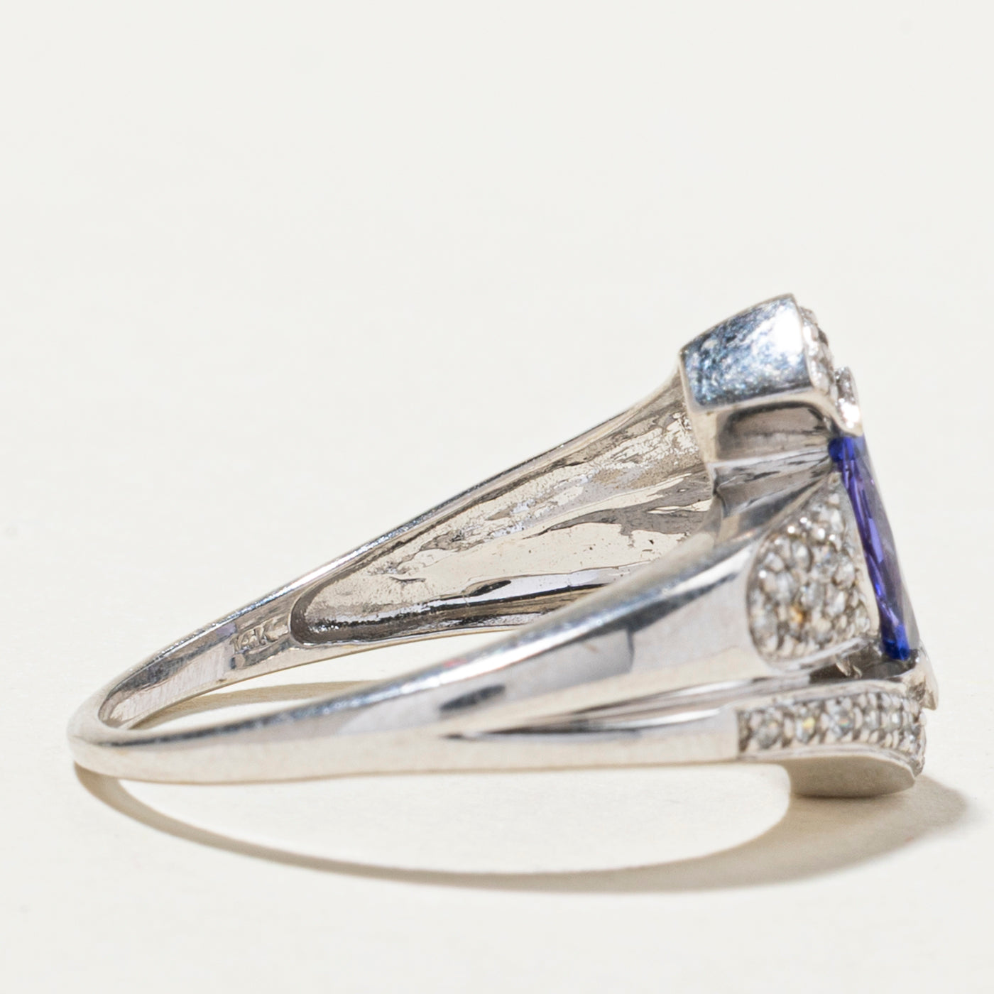 Exquisite 0.64ct Tanzanite & 0.29ct Diamond Bypass Ring - Size 9.25 | Elegant Blue Purple Gemstone Jewelry for Women | Perfect for Anniversaries, Engagements & Special Occasions