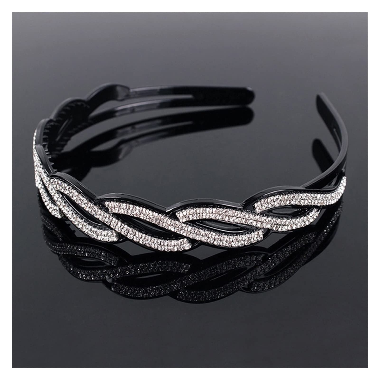 SEEWOODE AG115 Fashion Twist Leaves Teeth Bezel Hairbands - Women's Hair Hoop Headband for Girls, Adjustable Hair Accessories (D Color) - Perfect for Parties, Weddings & Everyday Styling