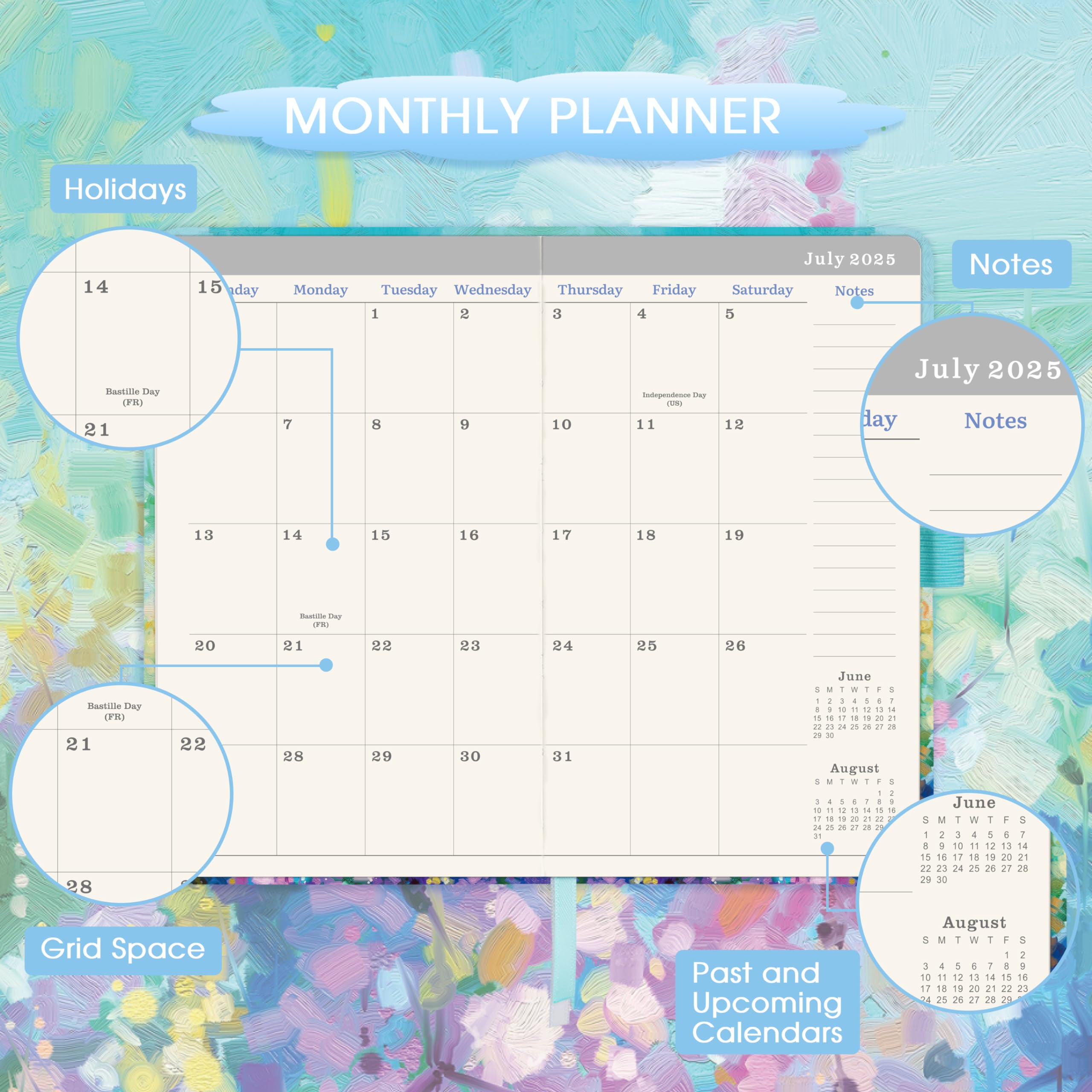 2025-2028 Monthly Pocket Planner (36-Month) - July 2025 to June 2028 with 60 Notes Pages, 6.2