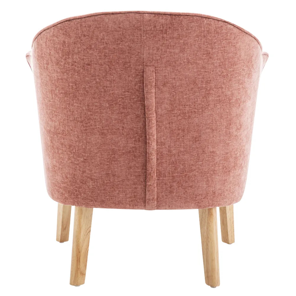 Elsa Occasional Chair - Coral Chenille Upholstered Accent Chair for Living Room, Bedroom, or Office - Comfortable & Stylish Home Decor