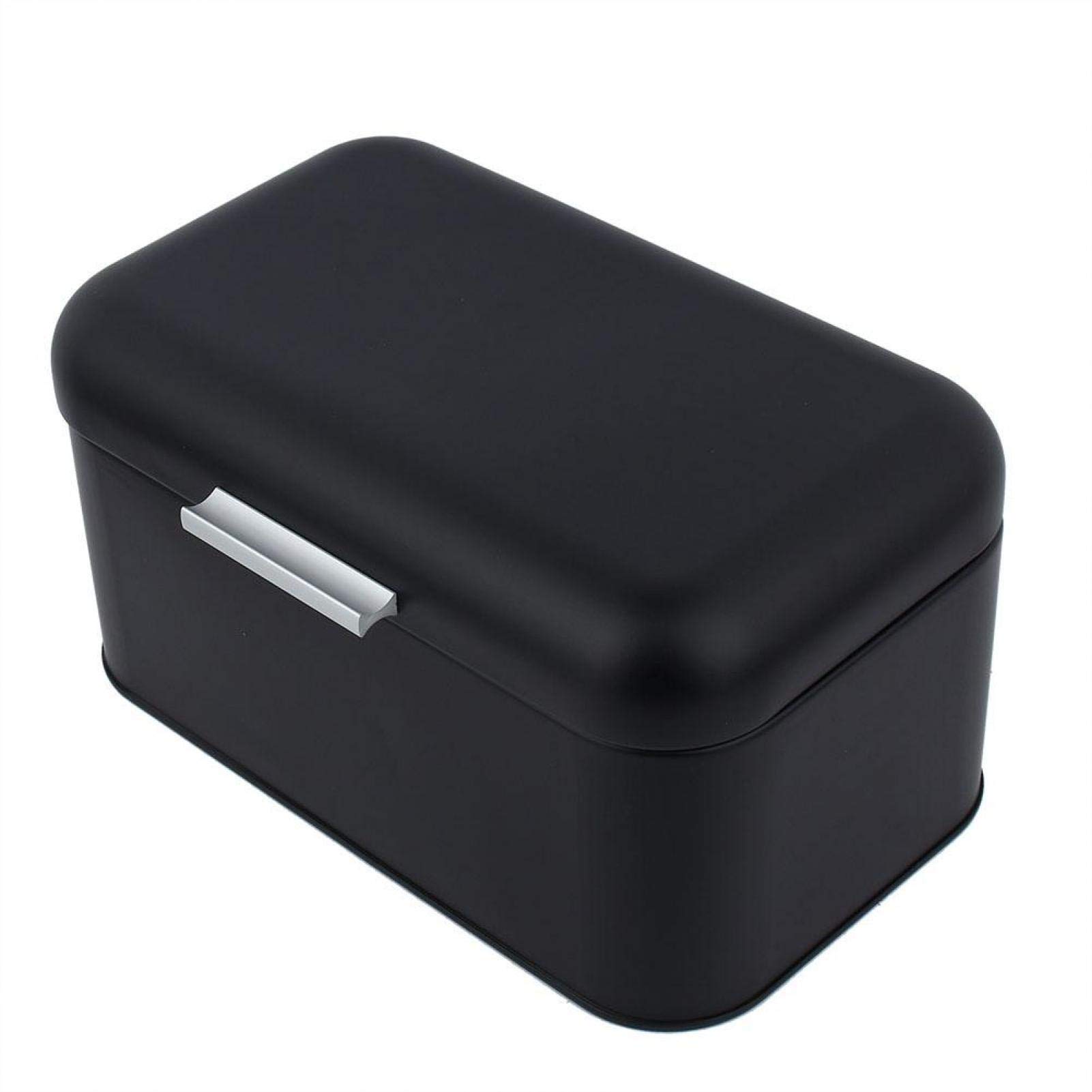 Non-Toxic Metal Bread Storage Box - Durable Kitchen & Living Room Organizer | Space-Saving, Easy to Clean | Perfect for Countertop, Pantry & Dining Room Organization (Black)