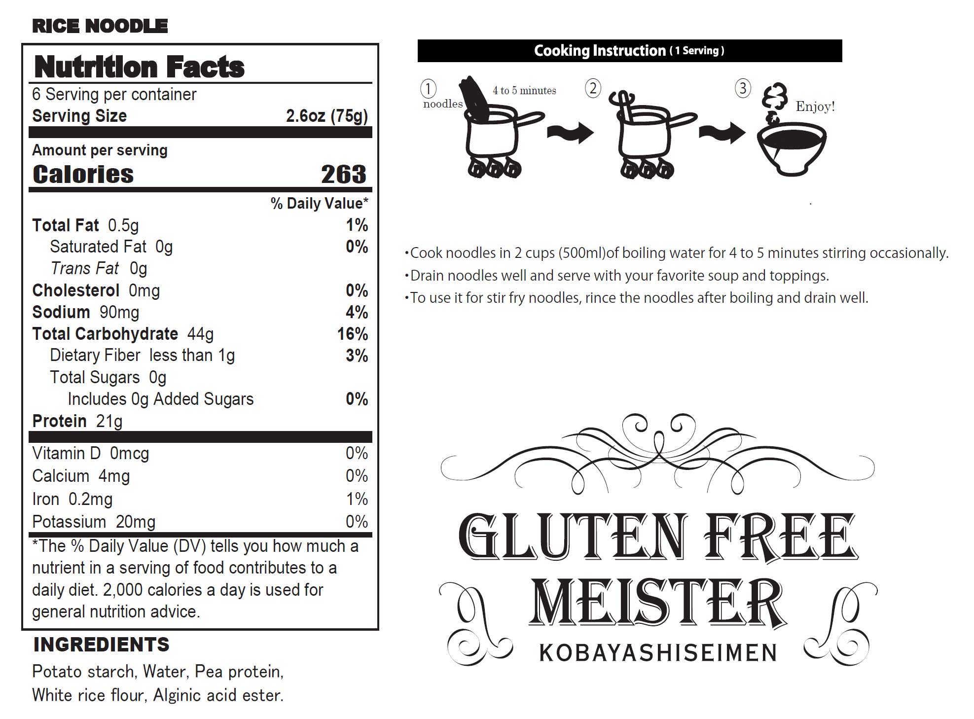 Gluten Free Meister Japanese Instant Protein Ramen - 21 Servings (6 Pack, Noodle Only, Vegan) | High Protein Vegan Meal for Fitness & Quick Healthy Lunch
